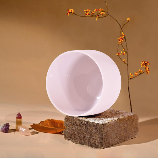 D Note Pink Rose Quartz Gemstone Fusion Crystal Singing Bowl - On sale